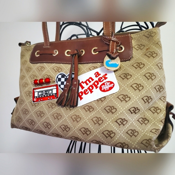 Dooney & Bourke Handbags - Dooney & Bourke- Vintage Monogram Shoulder Bag with Custom Dr Pepper Patchwork